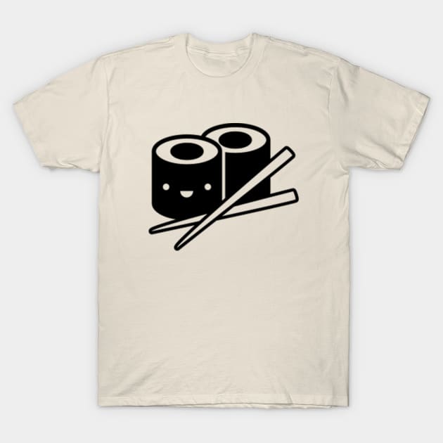 Happy Bites: Smiling Sushi Rolls T-Shirt by Pieartscreation